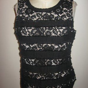 J.Crew Black Lace Spandex Sleeveless Top